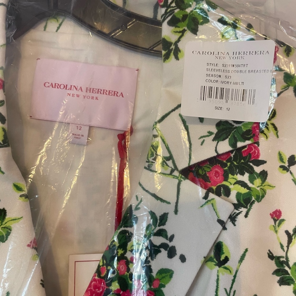 Carolina Herrera White Floral Double Breasted Dress - Picture 4 of 5